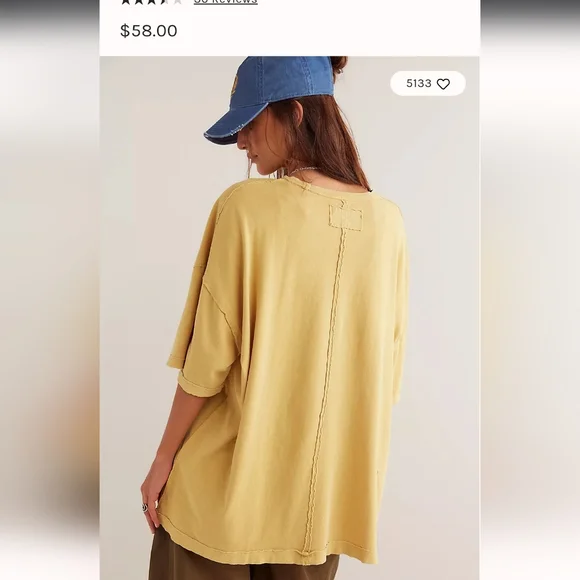 NWT Free People Devon Tee Medium Pompas - Picture 3 of 5